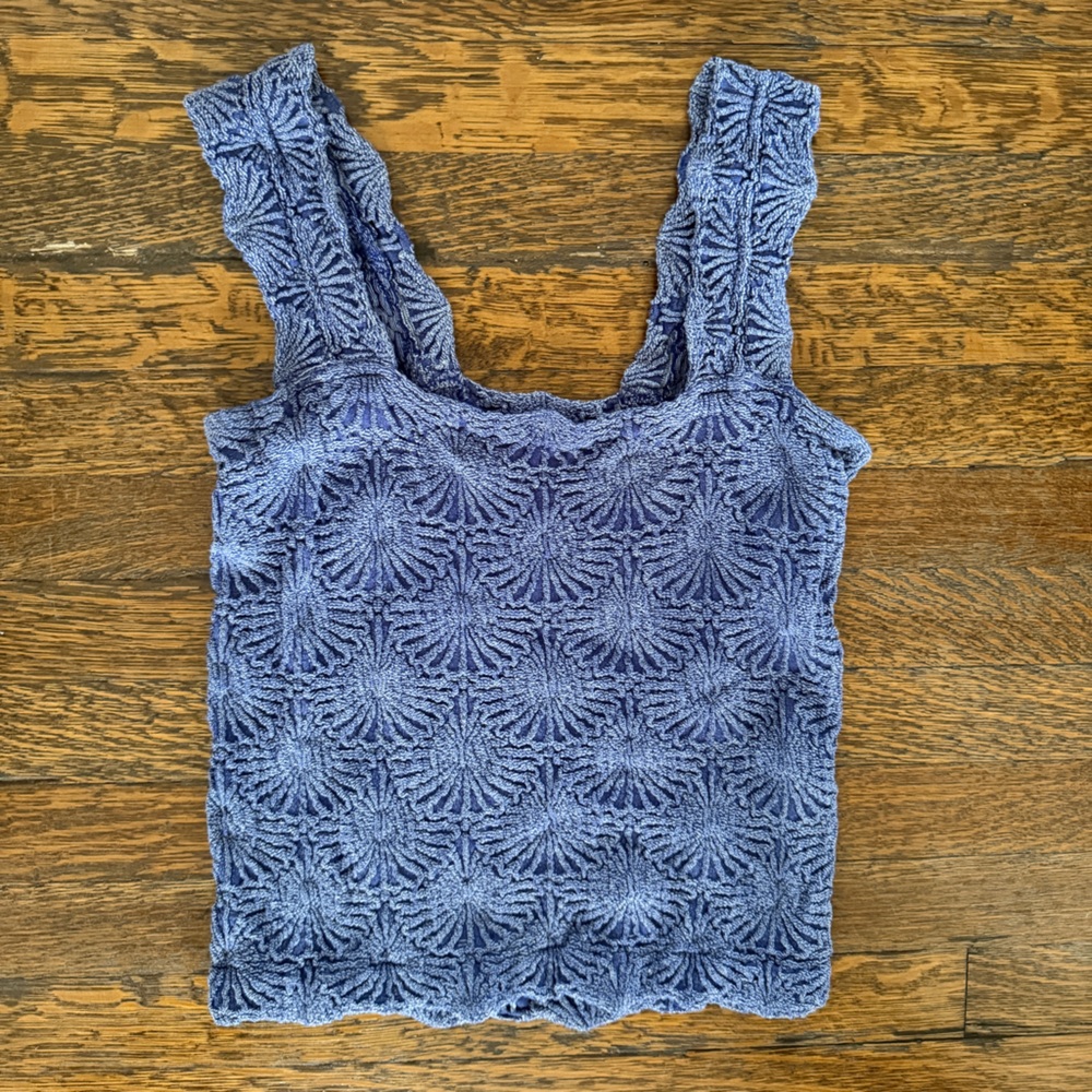 Free People Intimates Purple Textured Knit Top – Barely Worn – Size Small